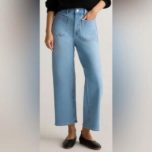 Quince Bella Stretch HR Patch Pocket Wide Leg Jean,Size-25